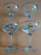 4 Vintage Babycham Glasses