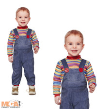Chucky Killer Doll Halloween Movie Kids Fancy Dress Boys Costume Childs Outfit 