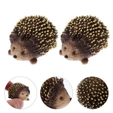  2 Pcs Hedgehog Garden Statues Miniature Figurines Decoration Model