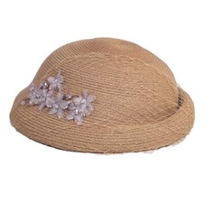 Khaki Straw Hat Wwith Bow