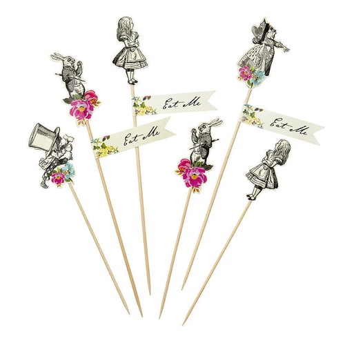 Floral alice cake toppers - alice,