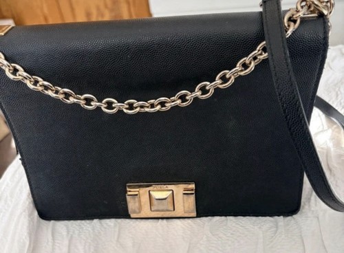Furla black leather bag - furla,
