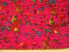 Twin Size Bed Quilts Bedding Floral Patchwork Quilt Kantha Handmade Vintage Boho