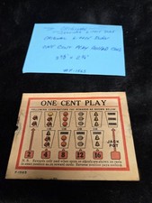 ORIGINAL JENNINGS 1c LITTLE DUKE  BUFF AWARD CARD ANTIQUE SLOT MACHINE #F-1565