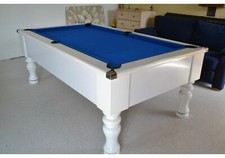 New Fox Gloss White Round Leg Slate Pool Table 6ft or 7ft |*HomePoolTables*