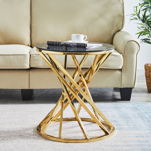 Luxury gold silvery side - side, table