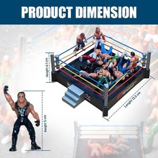 Kids Pretend Play Mini WWE Wrestling Ring With 12 Toy Set Action Heroes Deal On