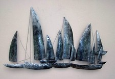 Hand Made Burnt Silver Ships