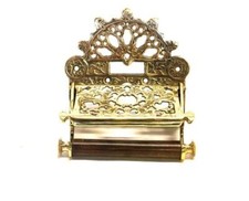 Victorian Style Solid Brass Toilet Roll Holder with Flap