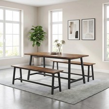 2x Dining Benches 125cm Wooden