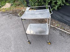Vintage Industrial chic ex Hospital stainless steel trolley now a drinks trolley