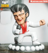 Elvis 3D Printed Statue - No Assembly Required - Height 4 inch - Unpainted