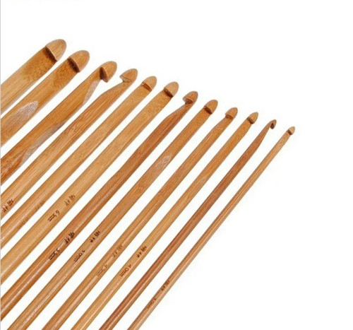 Bamboo crochet hooks - hooks, 12