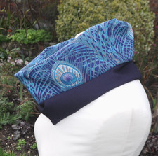 Cowl/Snood Liberty varuna wool Hera Peacock feather blue purple/navy blue wool