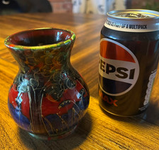 Anita Harris Bluebell Wood Hand Painted Vase, Signed In Gold.