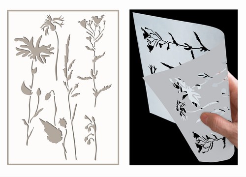 Meadow stencil floral - meadow,