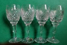 4 x Tutbury Crystal Wine Glasses Signed 17 cm (6.5") approx tall. unused