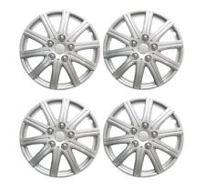 FOR RENAULT CLIO 1998 ONWARDS  14" Wheel Trims Covers + Valve Caps & Ties Silver