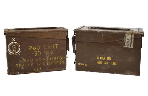 Vintage military ammo boxes - 2x,