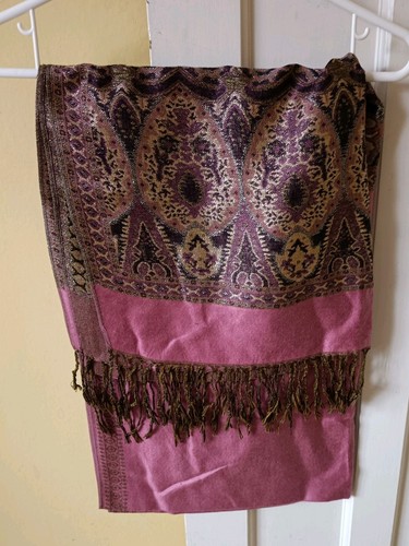 Vintage pink paisley pashmina - paisley,