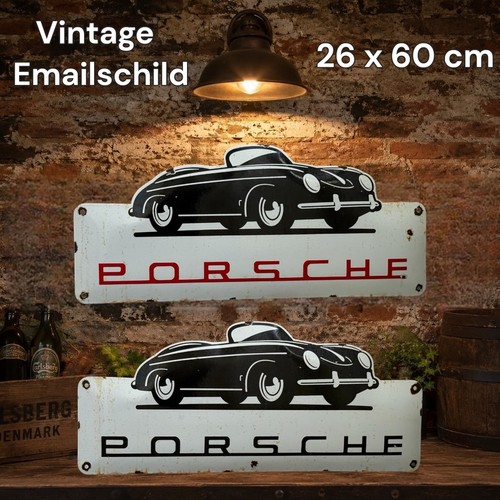 Vintage porsche enamel - vintage,