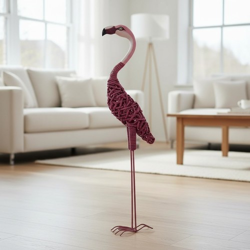 Pink flamingo garden ornament - flamingo,