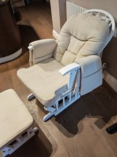 Recliner Glider Nursing Rocking Chair with Footstool Cream covers