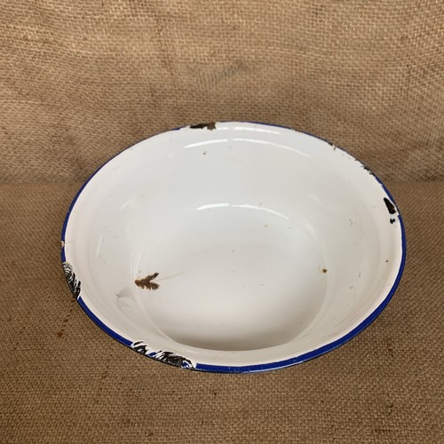 Rustic enamel bowl blue and - enamel,