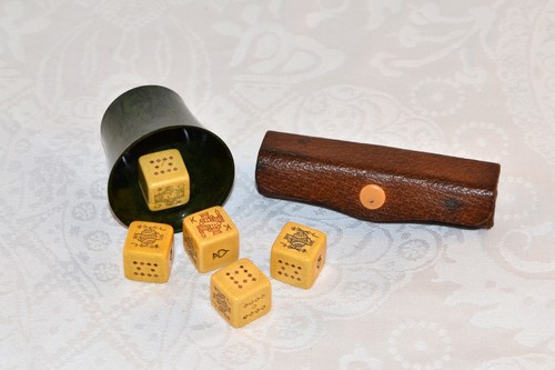 Vintage poker dice set - vintage,