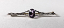 Vintage Silver & Amethyst Bar