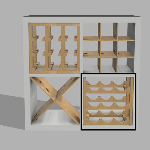 Angled wave wine - wine, insert