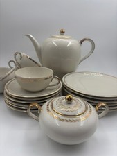 Zeh Scherzer Bavaria Coffee/Tea Service for 6 White with Gold Decor Vintage