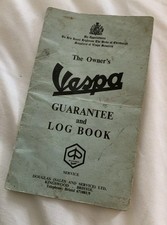 Super Rare Vespa Douglas Piaggio Guarantee & Logbook Scooter Mancave Ephemera