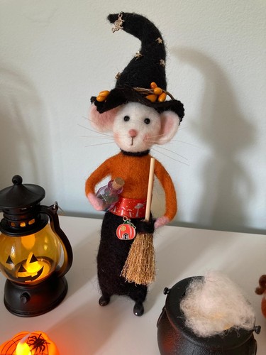 Handmade needle felted witchy - handmade,