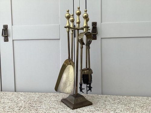 Vintage brass fireside - brass,