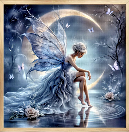 Moon fairy printed cross - fairy,
