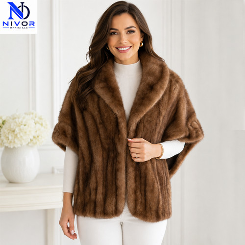 Women genuine brown mink - women's,