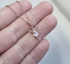 9ct Rose Gold Hallmarked Clogau Fairy Zircon Necklace 3.2g 