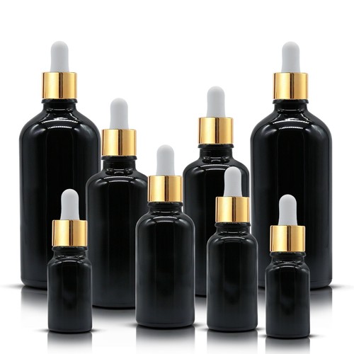 Black glass dropper - dropper, bottle
