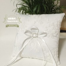 White Lace Wedding Ring Pillow