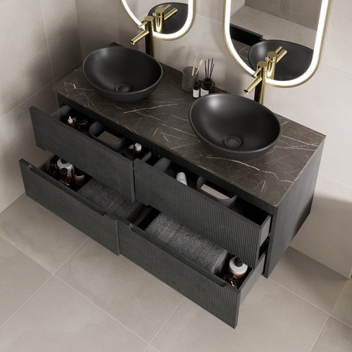 1200mm grey marble fluted - grey,