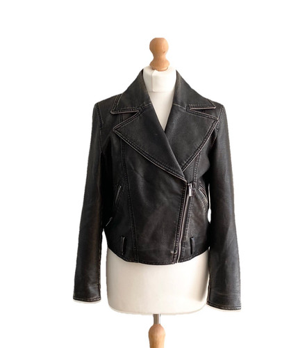 Womens black faux leather - faux, zara