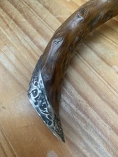 Vintage Briar Silver End Silver Collar Walking Cane Stick 34”