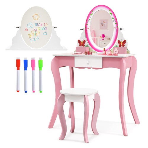 Kids vanity table stool set - table,