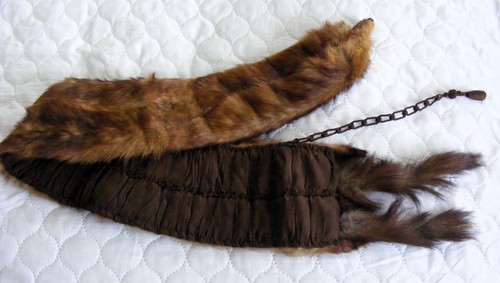 Vintage real fur scarf stole - fur,