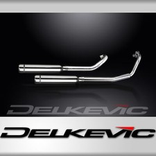 YAMAHA XVS650 DRAGSTAR 97-03 FULL 2-2 EXHAUST 410mm CUSTOM SILENCER BULL NOSE 