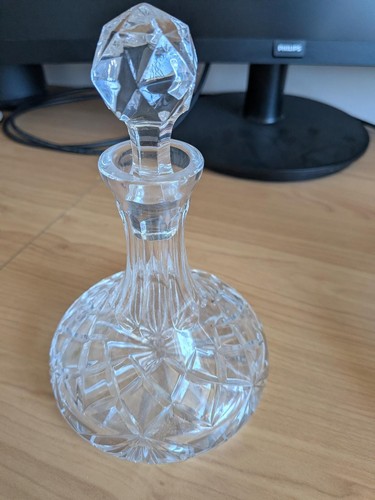 Crystal glass decanter - crystal,