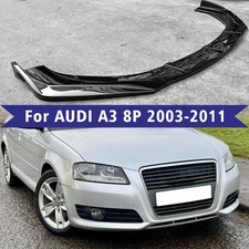 FIT AUDI A3 8P 2003-2011 FRONT BUMPER ABS SPOILER SPLITTER BODY KIT GLOSS BLACK