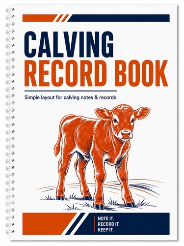 Calving record book - a4, |