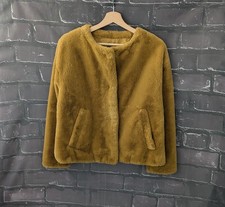 Zara faux fur jacket mustard